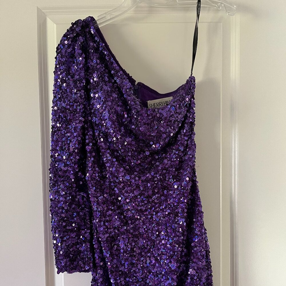 Sherri Hill #54469 Fitted One Shoulder Sequin Homecoming Dress